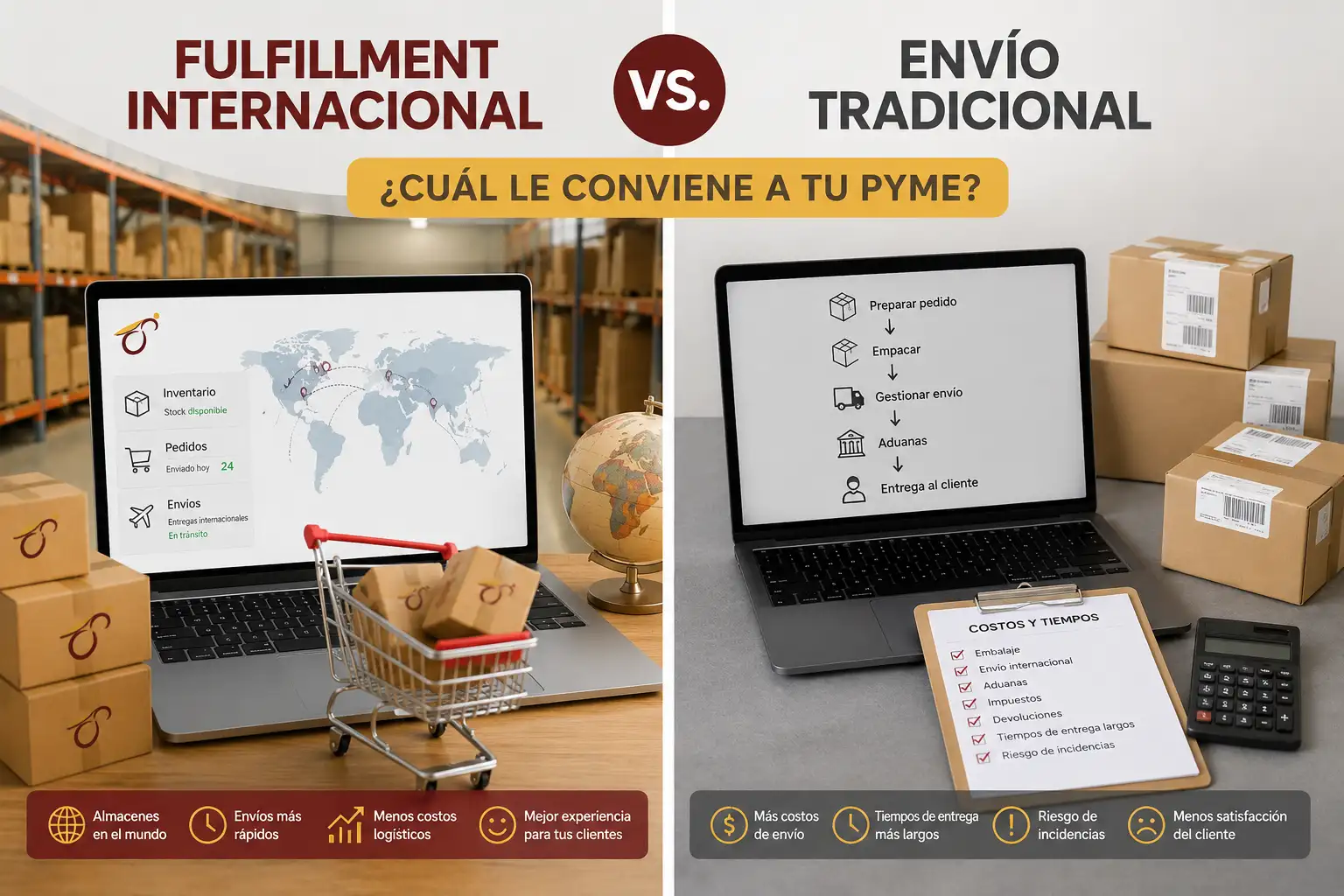 Fulfillment internacional vs envío tradicional para Pymes
